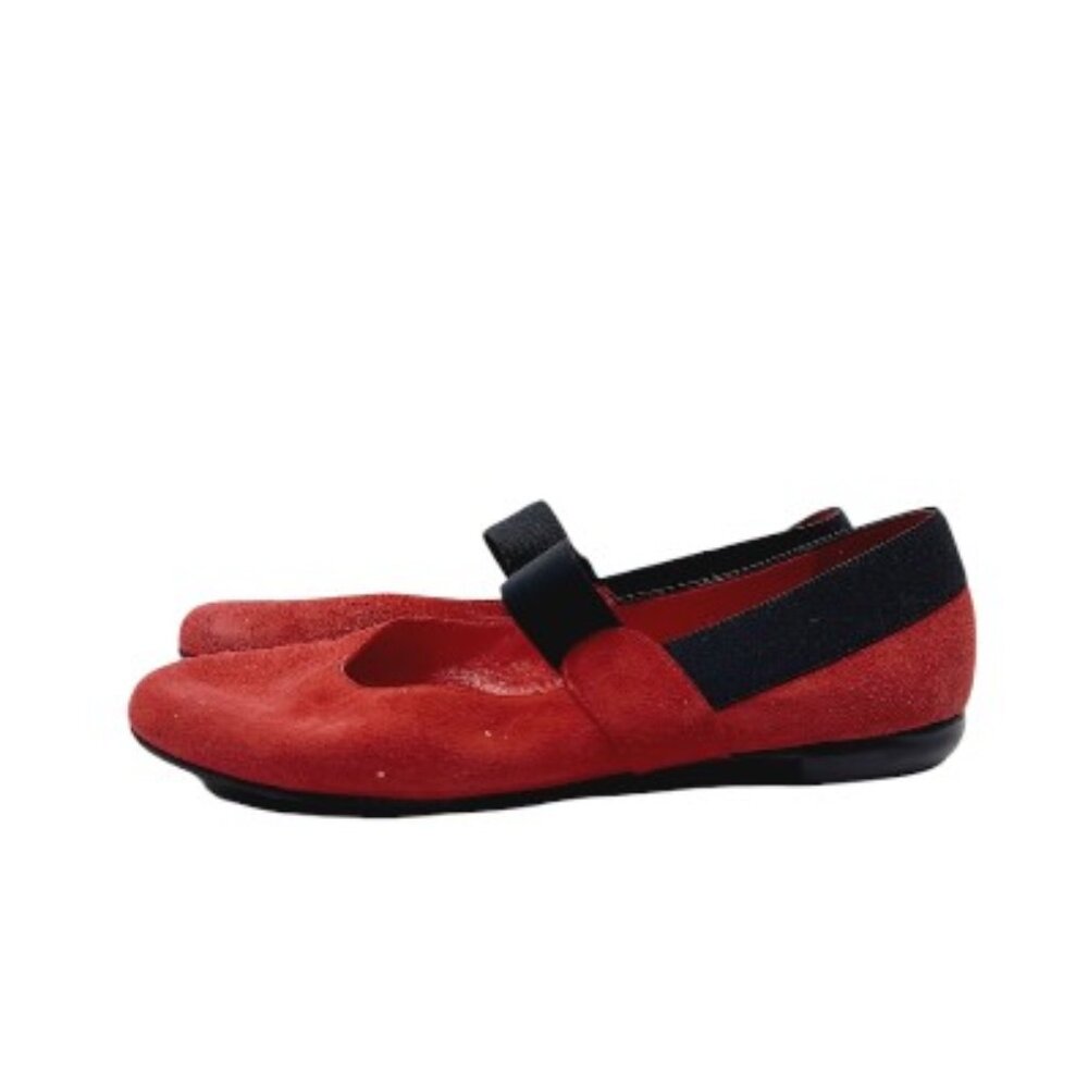 Gritti‎ Women's Red Black Suede Luxe Slip-On Marry Jane Shoes Size US 8